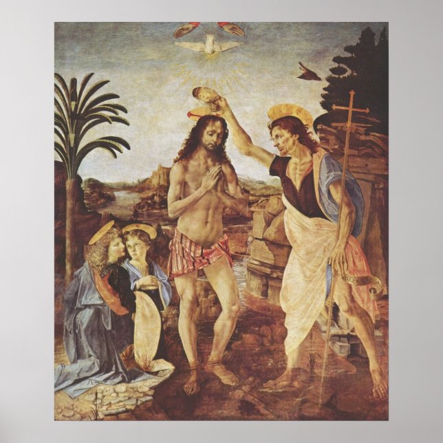 Poster Le baptême du Christ (Verrocchio) (Devant)