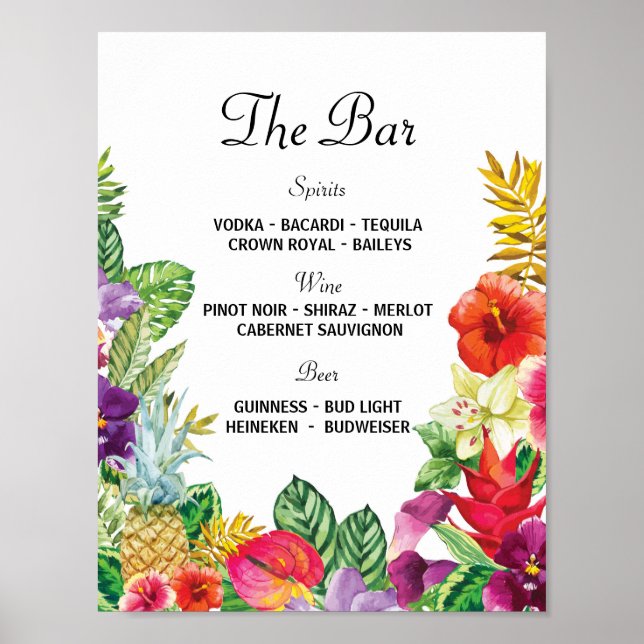Poster Le Bar Aloha Luau Signal d'Événement Réception de  (Devant)