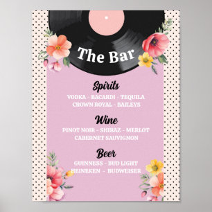 Poster Le Bar Floral Mariage Mariage du record de musique