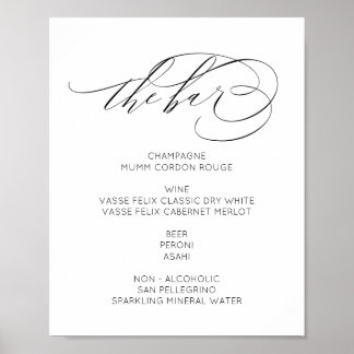 Poster Le Bar Sign moderne élégant minimaliste