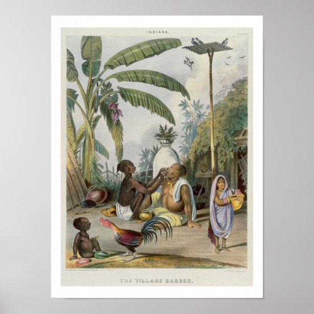 Poster Le Barbier du Village, assiette 6 des "Indiens", e (Devant)