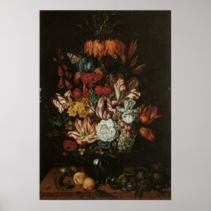 Poster Le baroque vintage, toujours fleurs florales de la