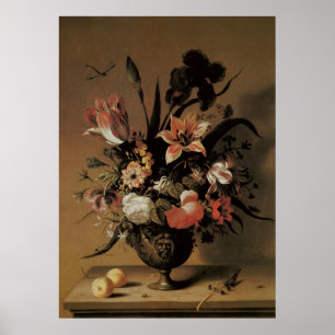 Poster Le baroque vintage, toujours fleurs florales de la