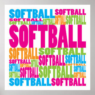 Poster Le base-ball coloré
