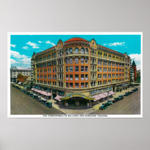 Poster Le bâtiment de Commonwealth et le théâtre de