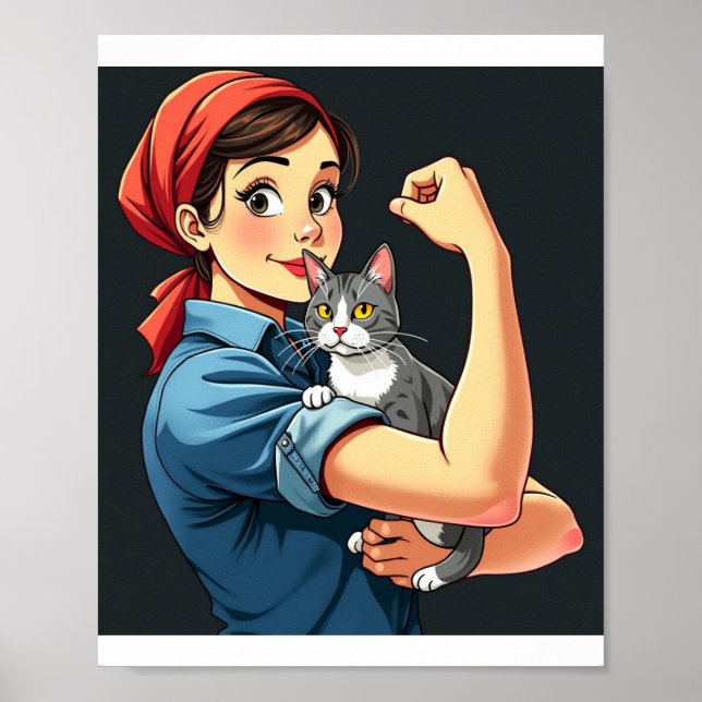 Poster Le beau propriétaire de chat (Devant)