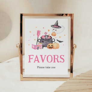 Poster Le bébé brasse rose Halloween Baby shower Faveurs