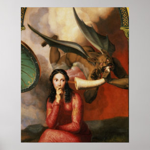 Poster Le bien et le mal : le diable tentant une jeune