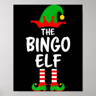 Poster Le Bingo Elf correspondant à la famille de Noël