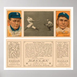 Poster Le blé heurte le base-ball 1912 de Dodgers