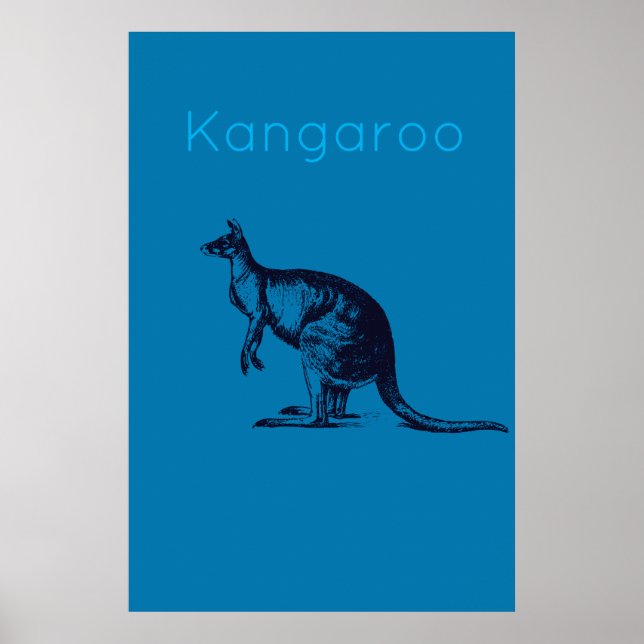 Poster Le Blue Kangaroo Modern Wall Art (Devant)