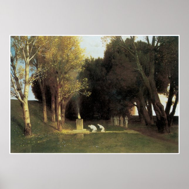 Poster Le Bois Sacré, 1882, Arnold Bocklin (Devant)