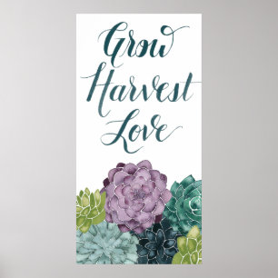 Poster Le bonheur   de plante élèvent l'amour de récolte