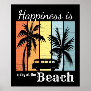 Poster Le bonheur des vacances d'été est une journée à la