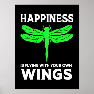 Poster Le Bonheur Est De Voler Avec La libellule