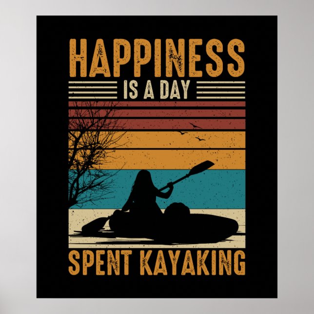 Poster Le bonheur est une journée passée à Kayak (Devant)