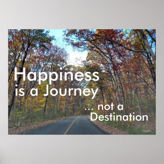 Poster Le bonheur est une motivation de voyage (Devant)