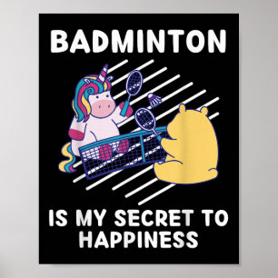 Poster Le Bonnet Unicorn Badminton Est Mon Secret Du Bonh