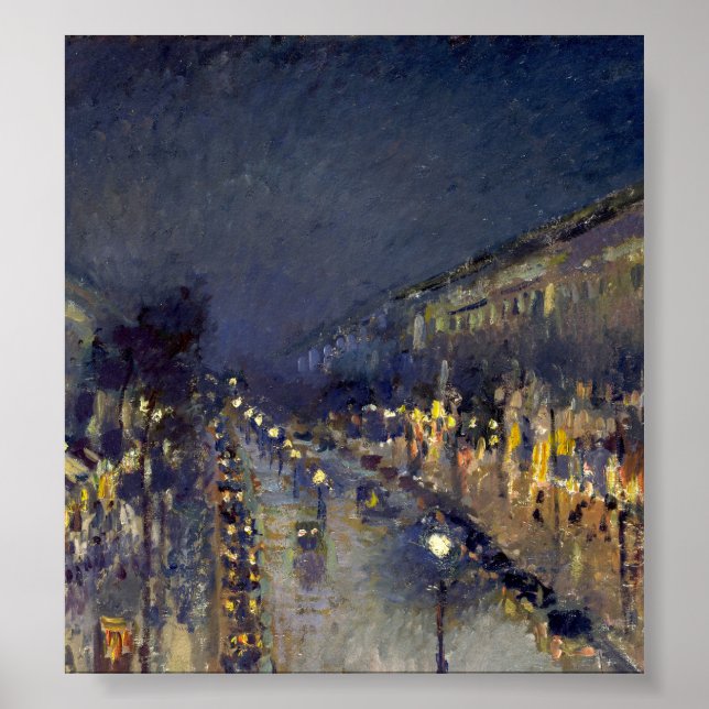 Poster Le boulevard Montmartre la nuit (Devant)