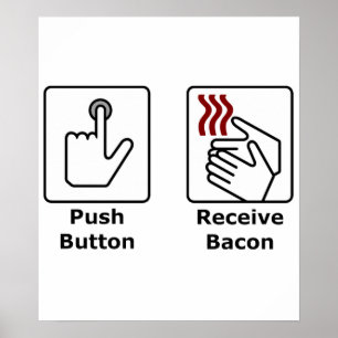 Poster Le bouton poussoir reçoivent le lard