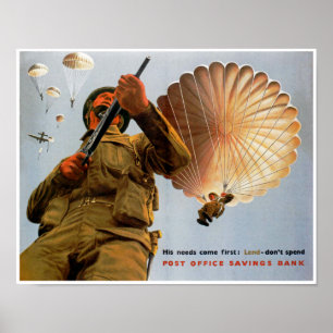 Poster Le ~ britannique de parachutiste ses besoins