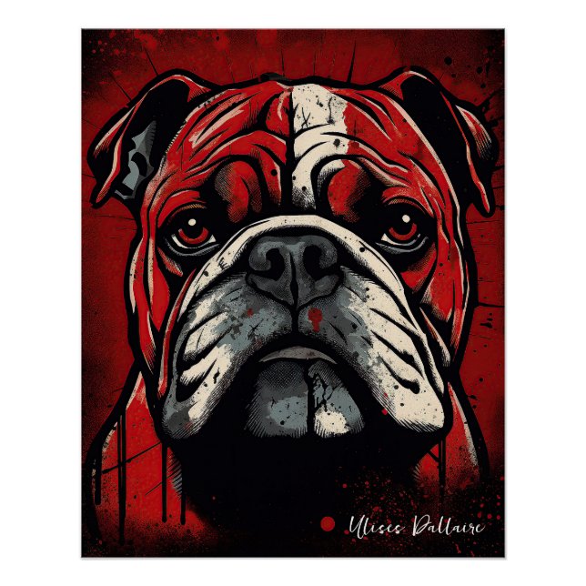 Poster Le Bulldog, rouge et noir 002 - Ulises Dallaire (Devant)
