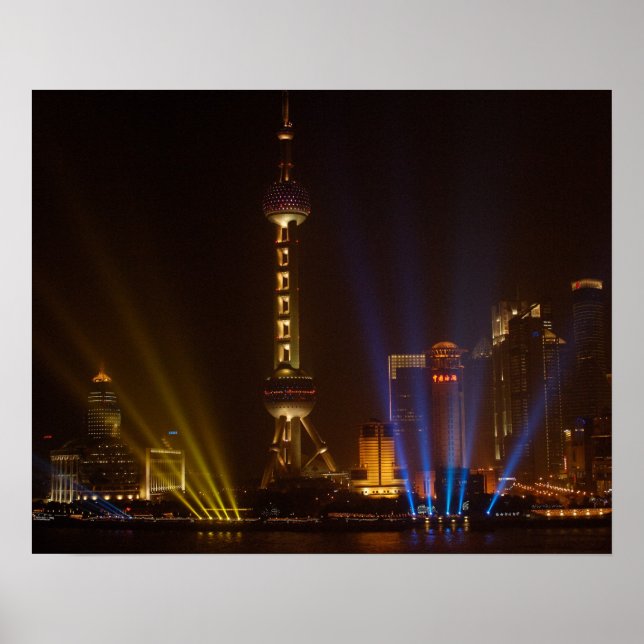 Poster Le Bund (front de mer) à Shanghai. Regard (Devant)