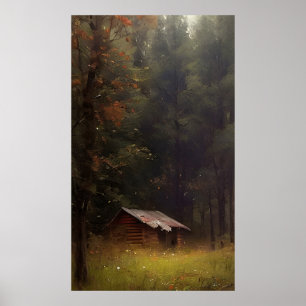 Poster Le Cabine dans les Bois - Peinture colorée