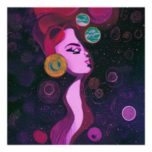 Poster Le cadre de réveil spirituel féminin divin