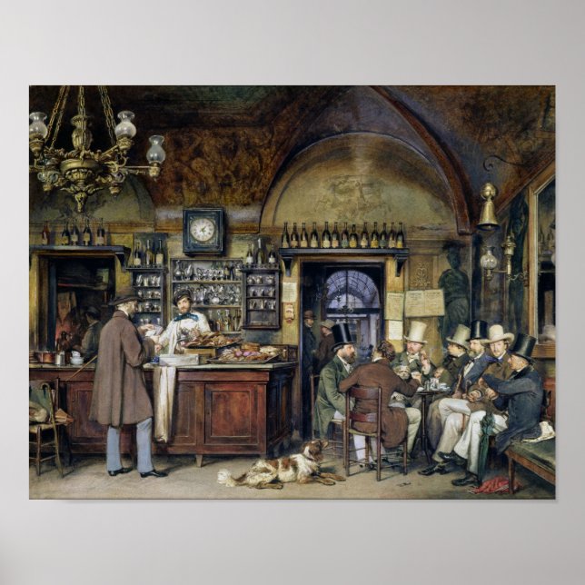 Poster Le Café à Rome, 1856 (Devant)