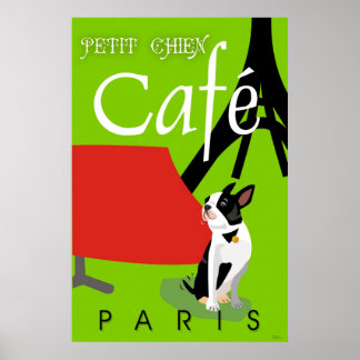 Poster Le Café de Petit Chien, Paris (vert)
