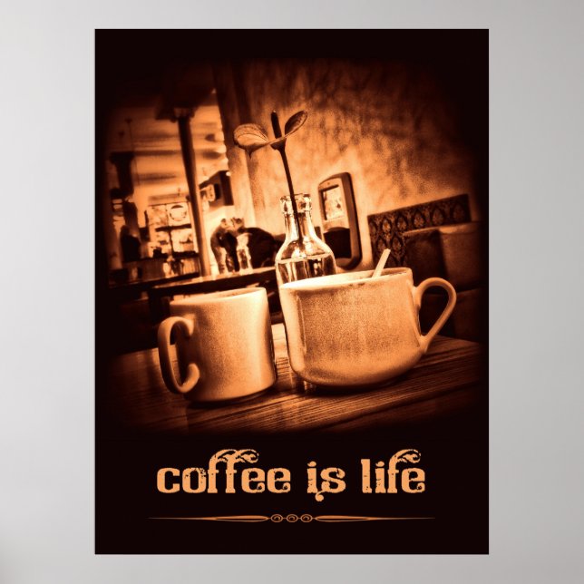 Poster Le café est la vie (Devant)