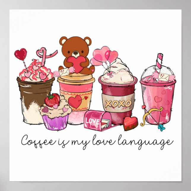 Poster Le café est ma langue d'amour (Devant)