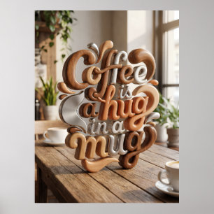 Poster le café est un câlin dans une tasse
