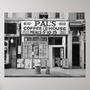 Poster Le Café Pal's, 1939. Photo ancienne