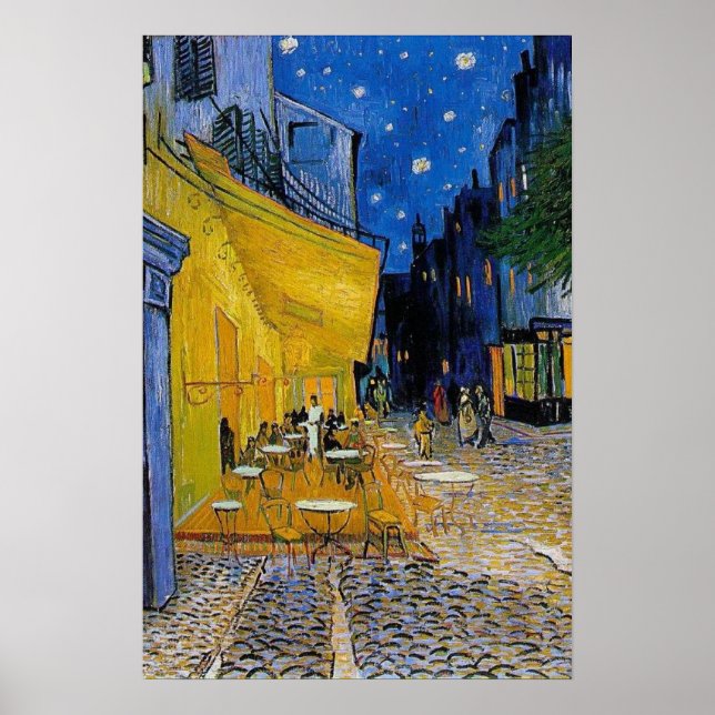 Poster Le Café Terrasse de Vincent Van Gogh (Devant)