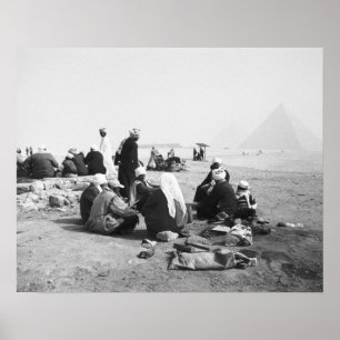 Poster Le Caire Égypte, les pyramides de Camel Jockeys G