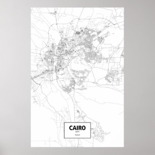 Poster Le Caire, Egypte (noir sur blanc)