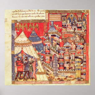 Poster Le camp grec et la ville de Troie