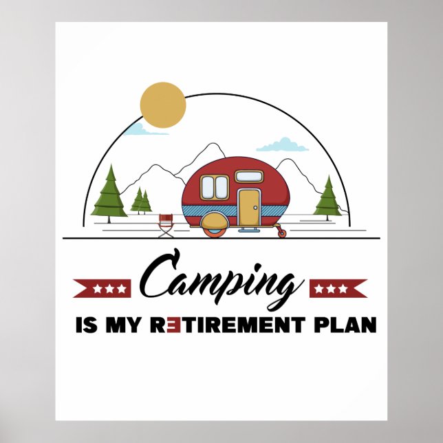 Poster Le Camping Est Mon Régime De Retraite (Devant)