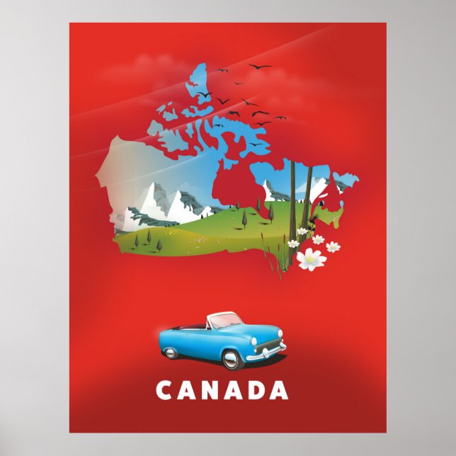 Poster Le Canada a illustré les imprimés de voyage. (Devant)