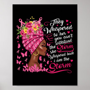 Poster Le cancer du sein guerrier rose Ruban Je suis la t