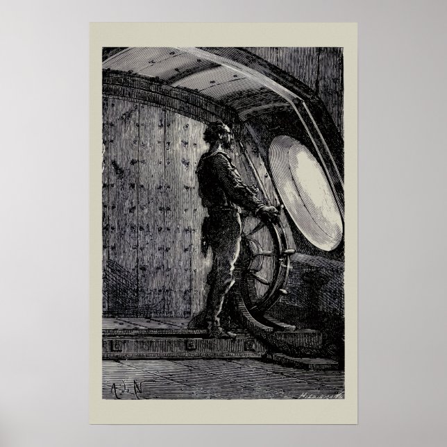 Poster Le capitaine Nemo du capitaine Jules Verne Le Naut (Devant)
