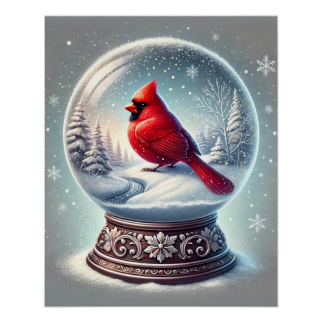 Poster Le Cardinal Keepsaké d'hiver (Devant)