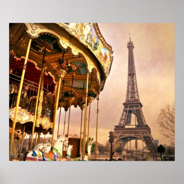 Poster Le Carrousel et la Tour Eiffel (Devant)