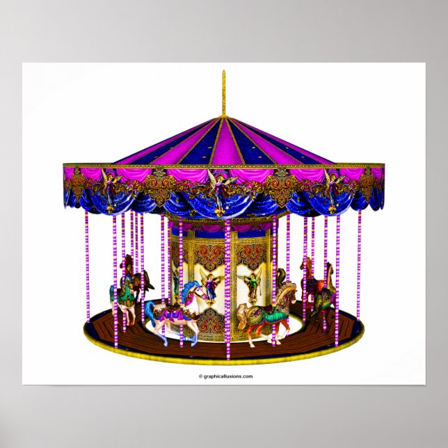 Poster Le carrousel rose (Devant)
