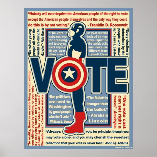 Poster Le casquette veut que vous votiez (Devant)