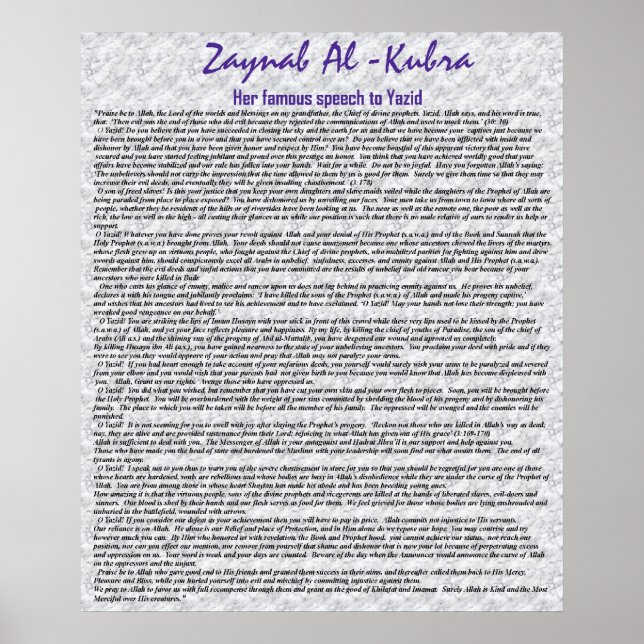 Poster Le célèbre discours de Zaynab (Devant)