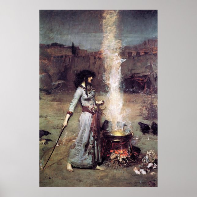 Poster Le cercle magique par John William Waterhouse -188 (Devant)