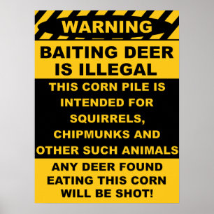 Poster Le cerf commun de amorce de avertissement est